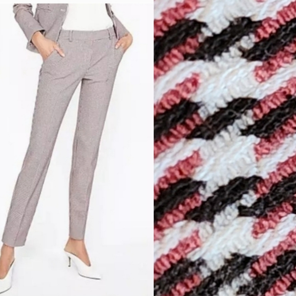 THICK! NWOT EXPRESS HOUNDSTOOTH COLUMNIST ANKLE MIDRISE PANTS STRETCH SI…c